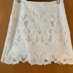 H&M White Lace Mini Skirt